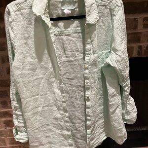 Sigrid Olsen Mint Linen Top